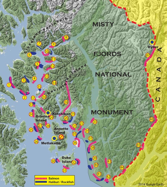 Saltwater fishing locations in the Ketchikan Management Area Ketchikan saltwater fishing locations