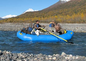 Float hunting on a larger Alaska river Float hunting on a larger Alaska river